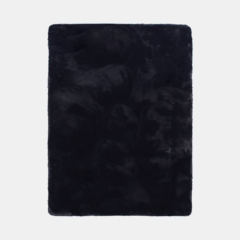 Stefano & Co RUG Sonnia Luxurious Faux Fur Rug Latex Backing Black
