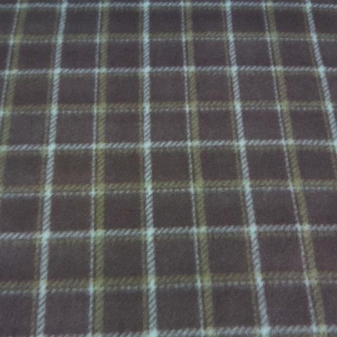 FLEECE Dress Fabrics Printed Fleece Checks Brown 150 Cm (4779088183385)