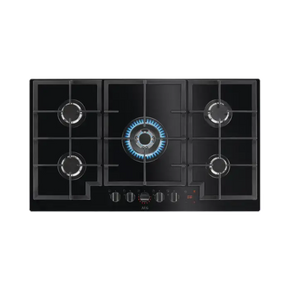 AEG 90cm 5 Burner Black Gas on Glass Hob – HKB95450NB (7981069008985)