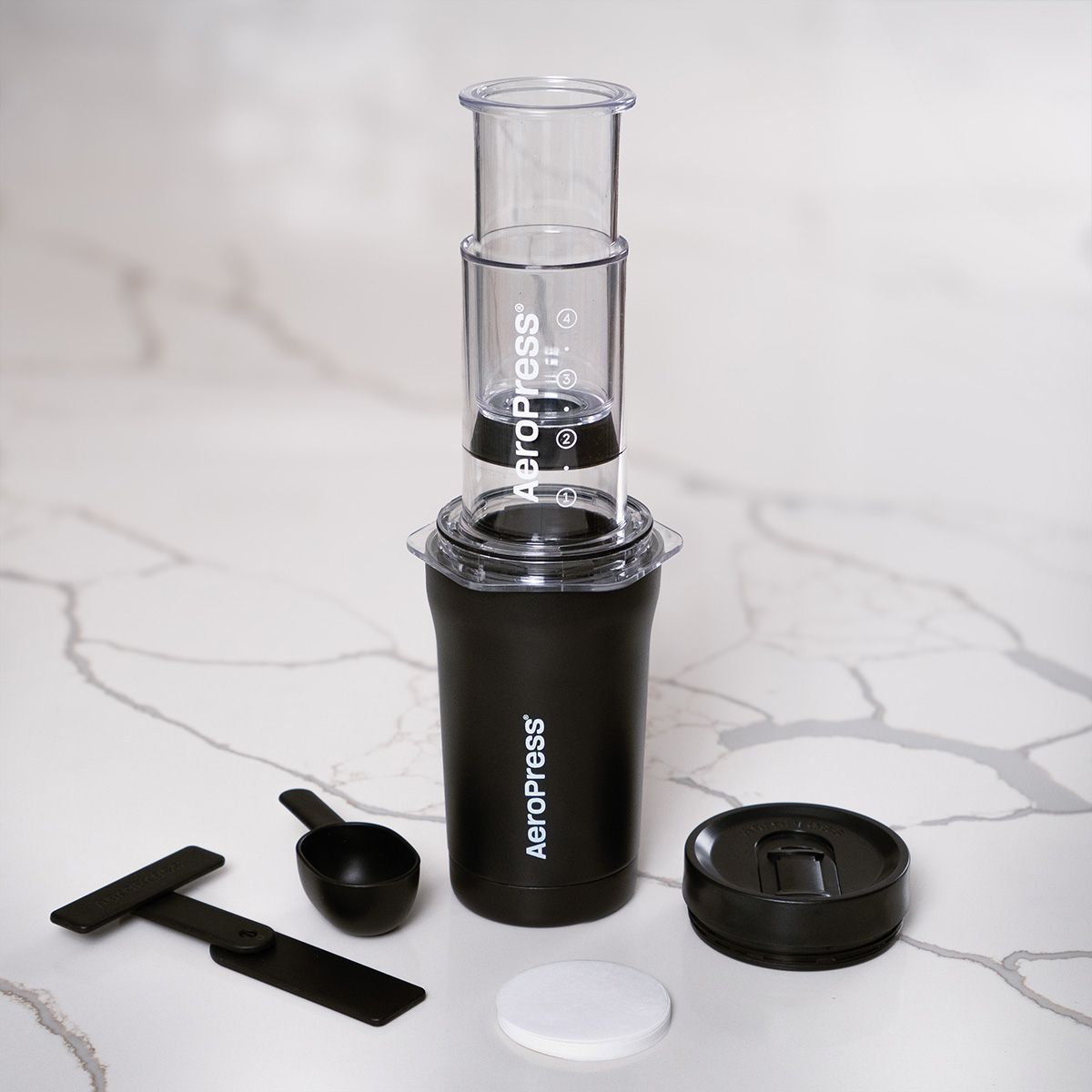 AeroPress Coffee Press AeroPress Go Plus Travel Coffee Press Black 15PLCR05