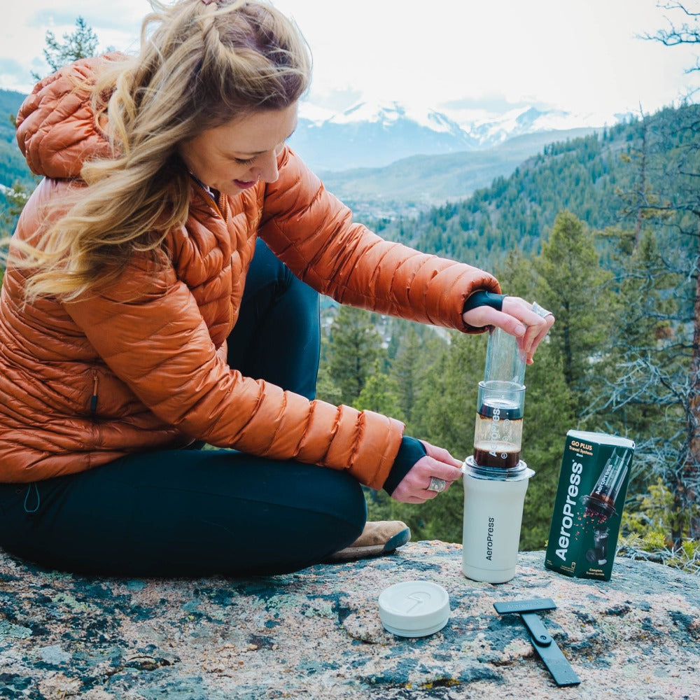 AeroPress Coffee Press AeroPress Go Plus Travel Coffee Press Cream 15PLCR05