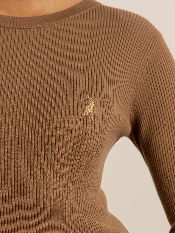 Polo Dress Polo Women Knitted Long Sleeve Bodycon Dress (7291442659417)