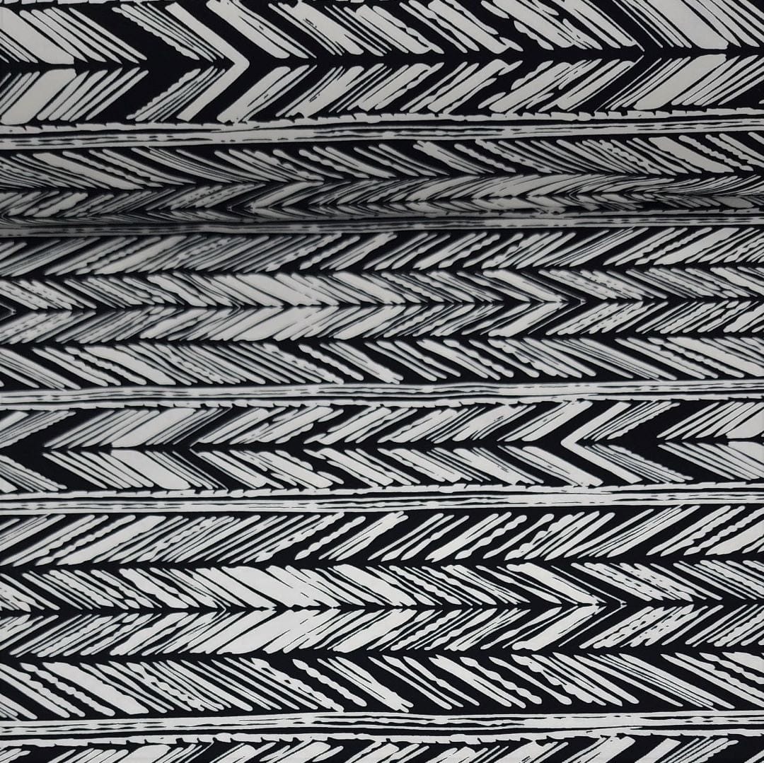 LYCRA Dress Fabrics Printed Lycra Fabric Black & White 150cm (7306417537113)