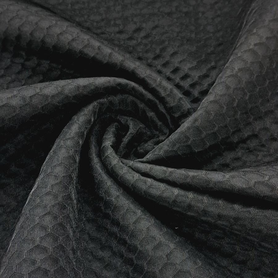 AIRTECH Dress Fabrics Black Bonded Airtech Fabric 150 cm (6558237950041)