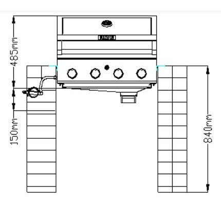 alva 4-Burner Glass Hood Alva Mojave 4-Burner Glass Hood Drop-in Gas BBQ GSS4BTT