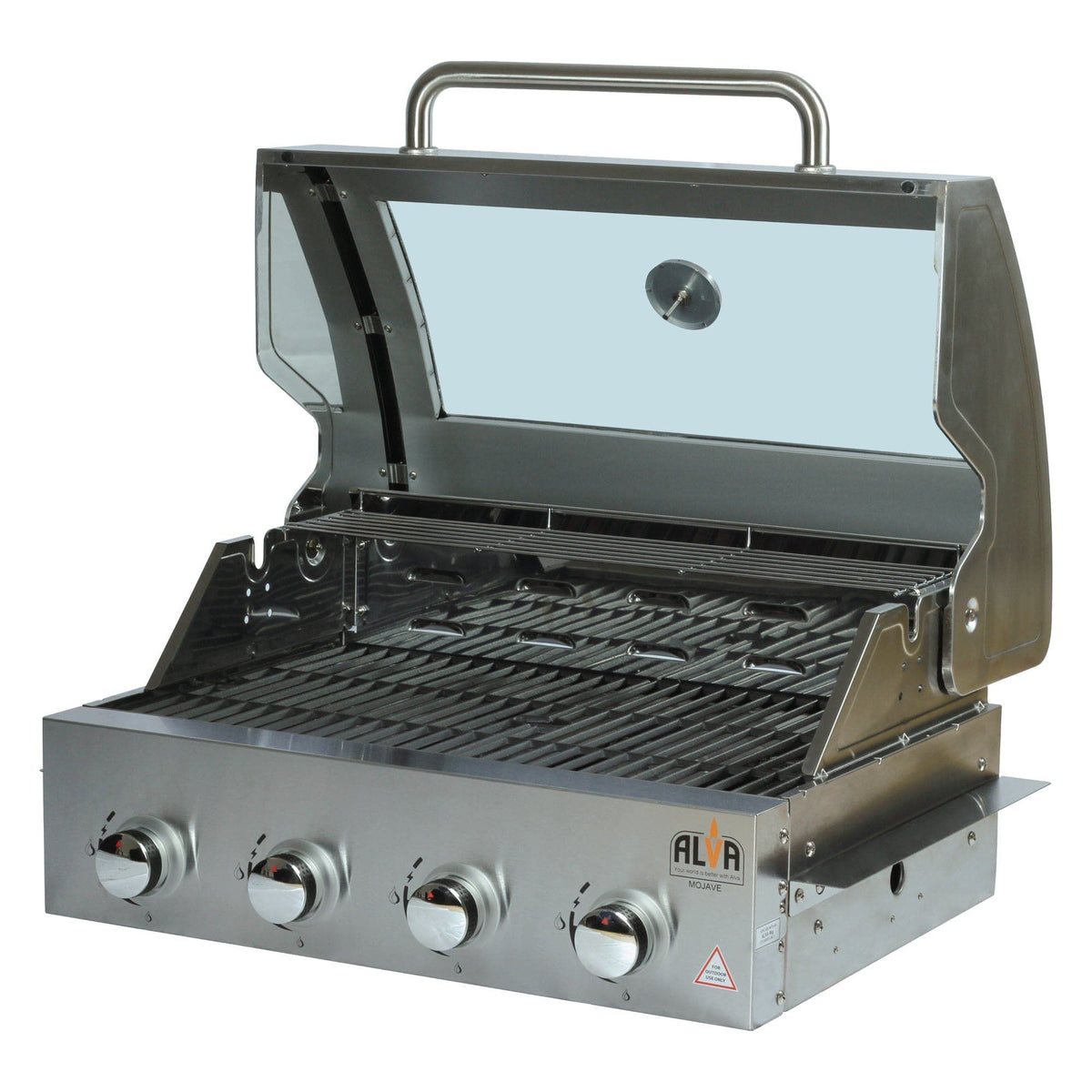 alva 4-Burner Glass Hood Alva Mojave 4-Burner Glass Hood Drop-In Gas BBQ GSS4BTT