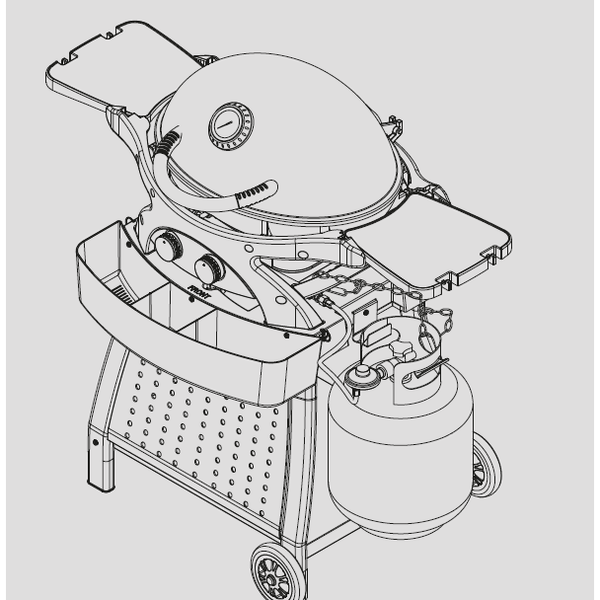 alva BRAAI STAND Alva Mondo 2-Burner Gas BBQ & Cart G651 (7435992531033)