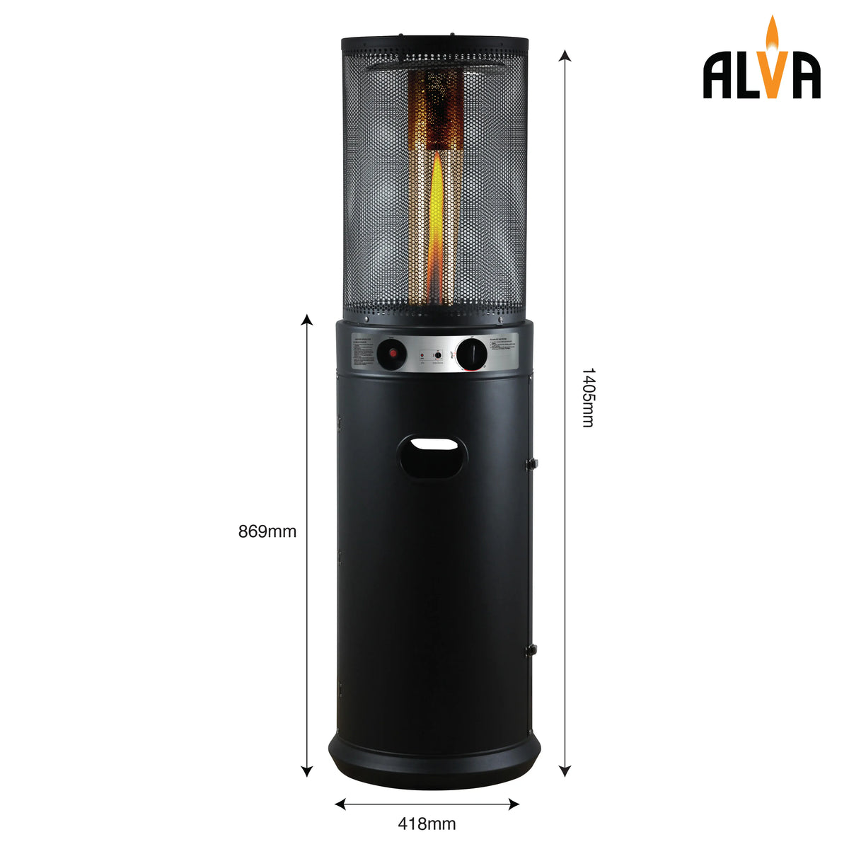 Alva Gas Heaters Alva Circular Midi Stand Gas Patio Heater | Fire Stick Design -GHP61
