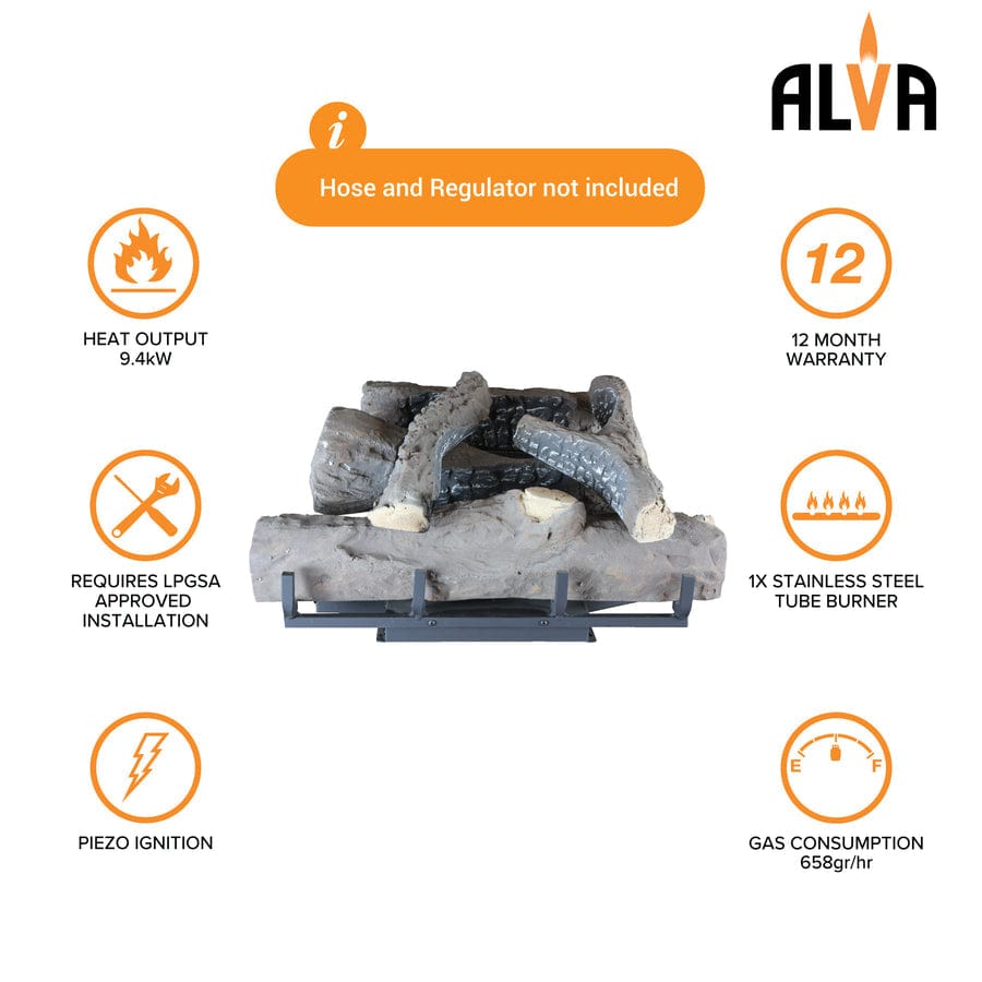 alva GAS HEATERS Alva Log Fireplace Gas Heater GFP101