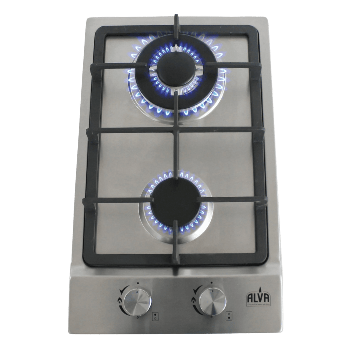 alva Gas Hob Alva 30cm Stainless Steel 2 Burner Gas Hob GDH102