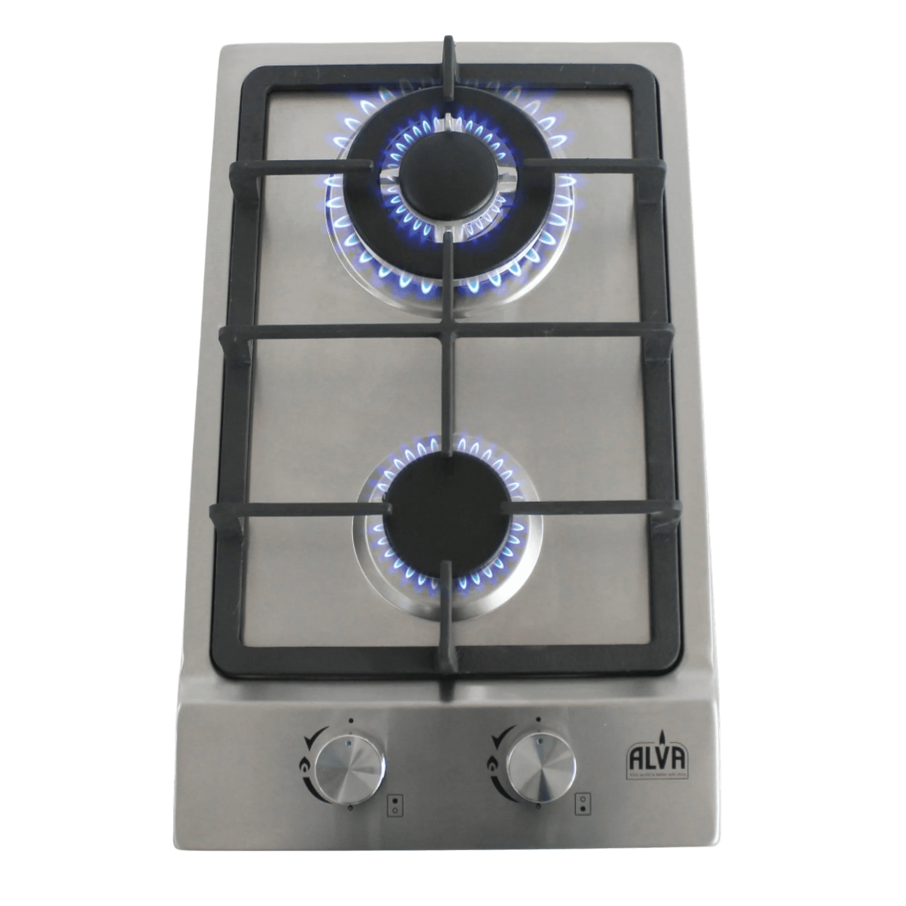 alva Gas Hob Alva 30cm Stainless Steel 2 Burner Gas Hob GDH102