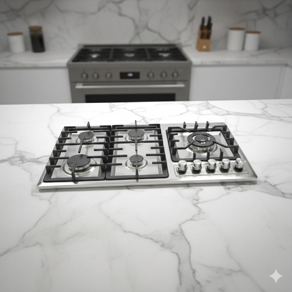 alva Gas Hob Alva 90cm Stainless Steel 5 Burner Gas Hob GDH101