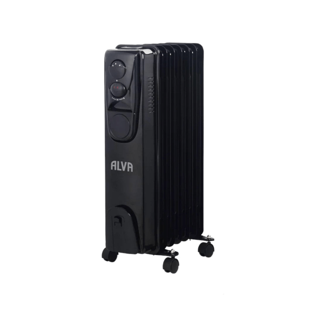 alva HEATER Alva 7 Fin 1500W Glossy Black Oil Heater (7739996733529)