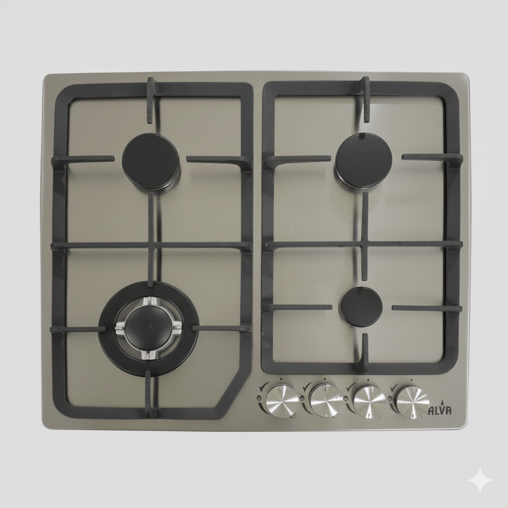 alva HOT PLATE Alva 60 cm 4-Burner Gas Hob Stainless Steel GDH100