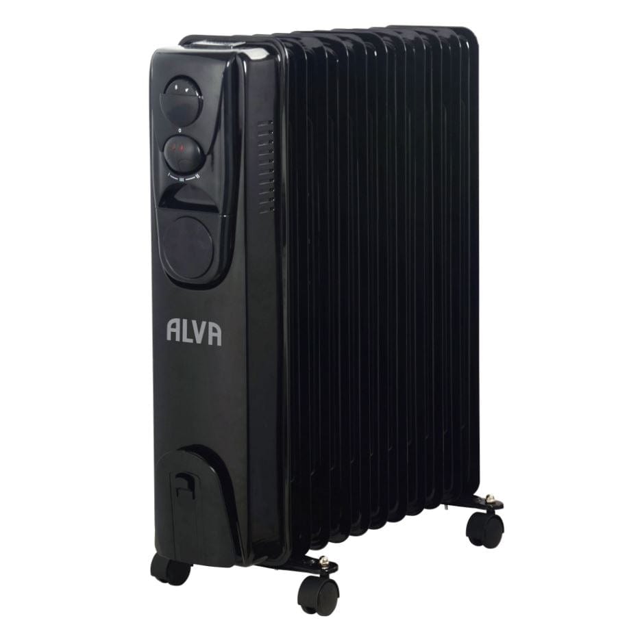 alva oil heater Alva 11 Fin 2500W Glossy Black Oil Heater AOH201-11