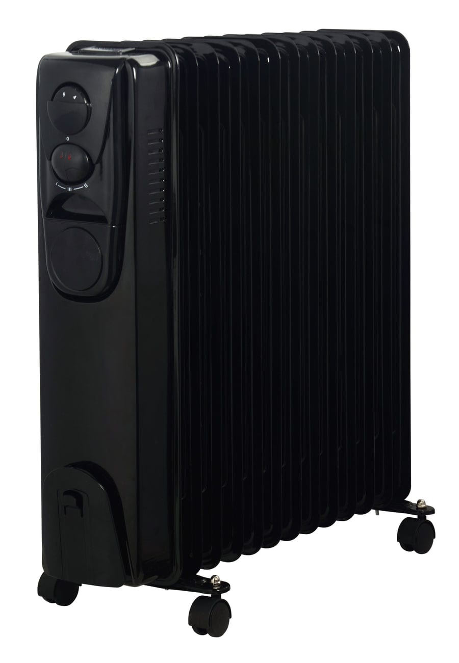 alva oil heater ALVA 13 Fins 2500W Oil Filled Heater Glossy Black AOH201-13