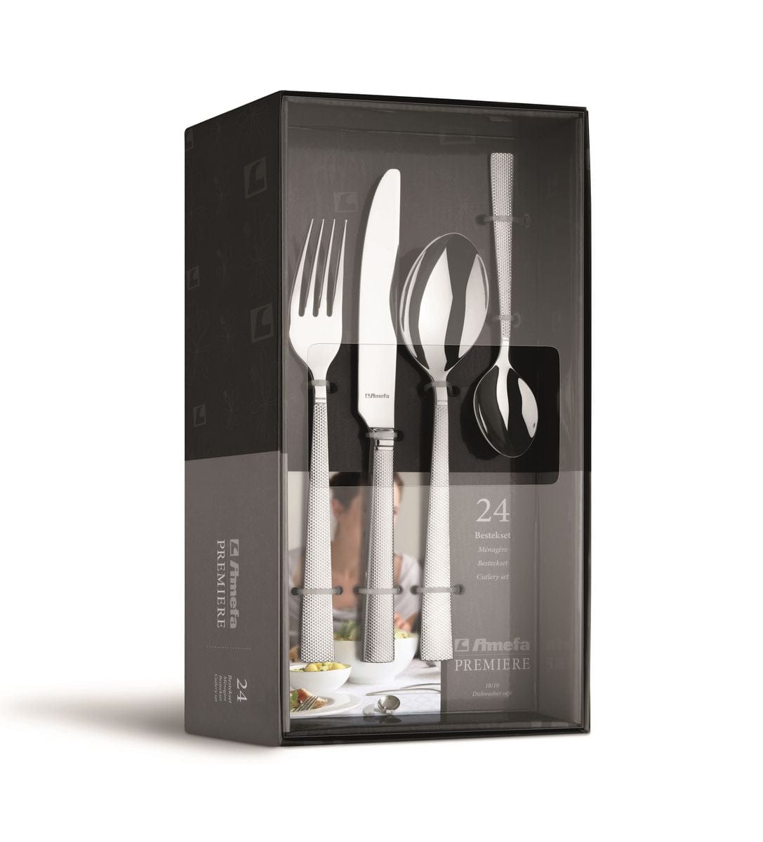 AMEFA CUTLERY Amefa Jewel 18/10 Stainless Steel Cutlery Set, 24-Piece (7419365195865)