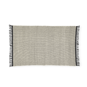 Amelia Jackson RUG Amelia Jackson Cotton Dhurrie Natural Diamond Pattern Black Warp 75x120 cm SBED053 (7476152893529)