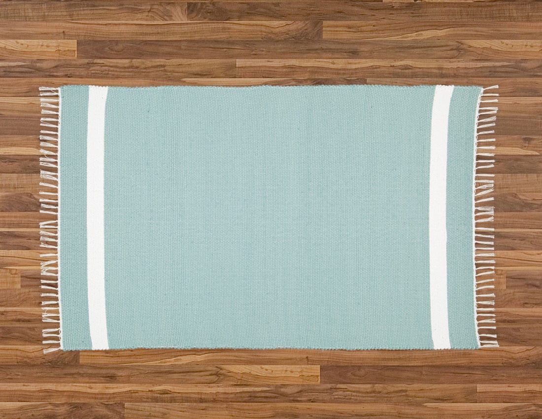 Amelia Jackson RUG Amelia Jackson Cotton Dhurrie Tabby in Duck Egg with White Band 75x120 SBED019 (7476140736601)