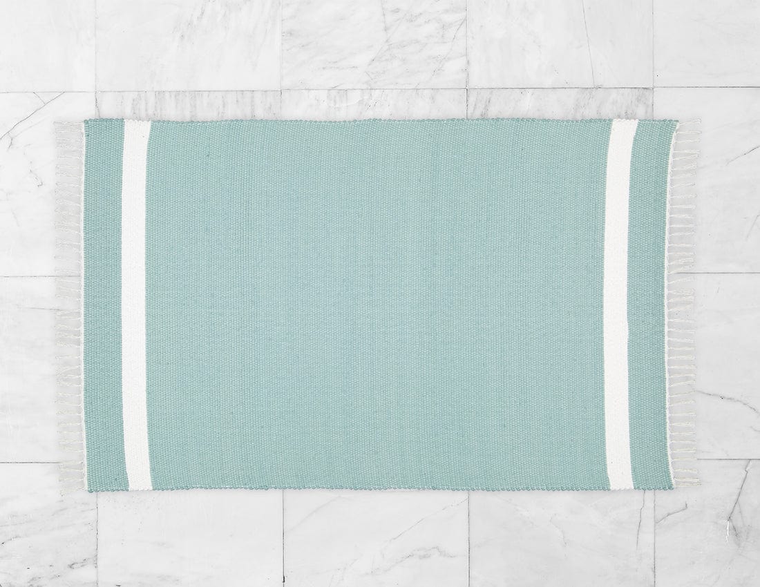 Amelia Jackson RUG Amelia Jackson Cotton Dhurrie Tabby in Duck Egg with White Band 75x120 SBED019 (7476140736601)