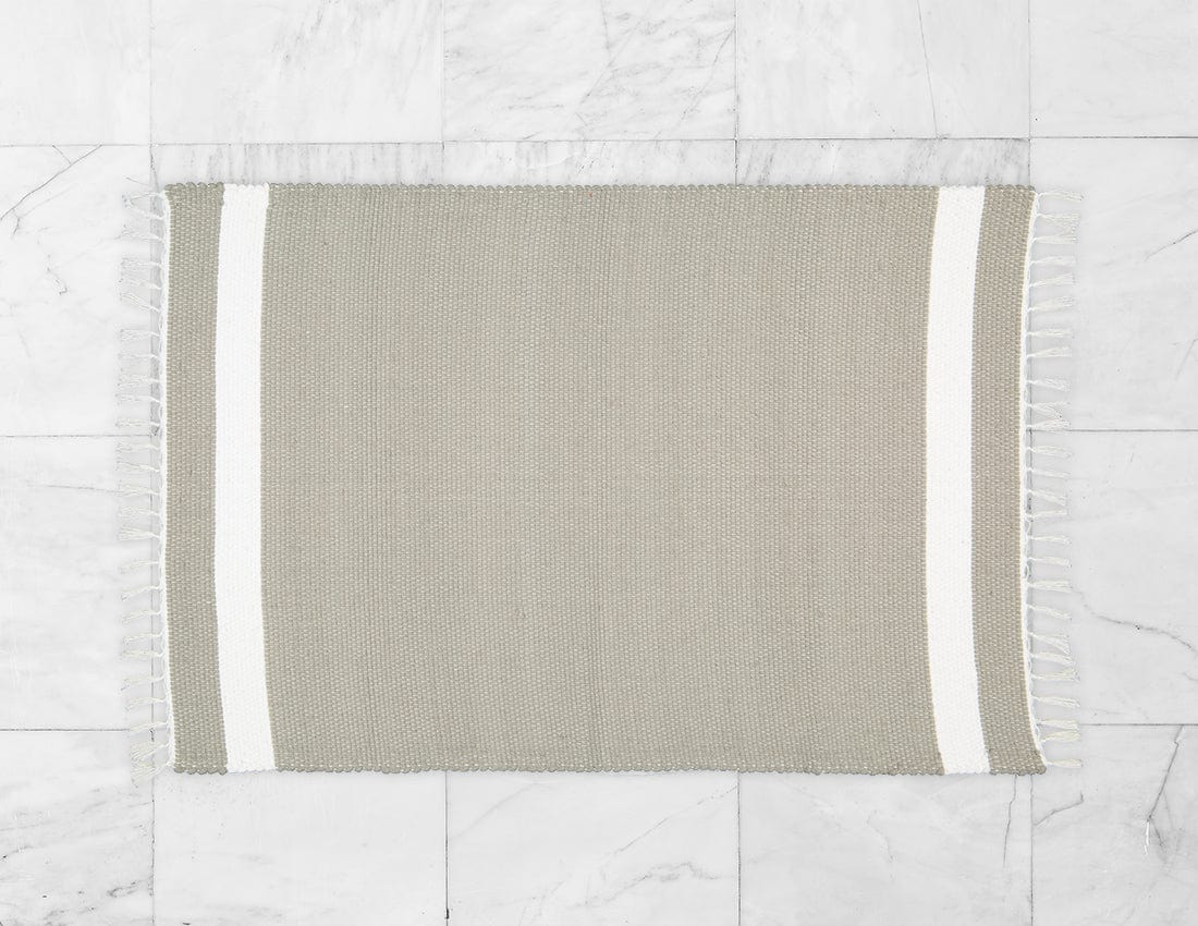 Amelia Jackson RUG Amelia Jackson Cotton Dhurrie Tabby in Grey with White Band 75x120 cm SBED019 (7476141883481)