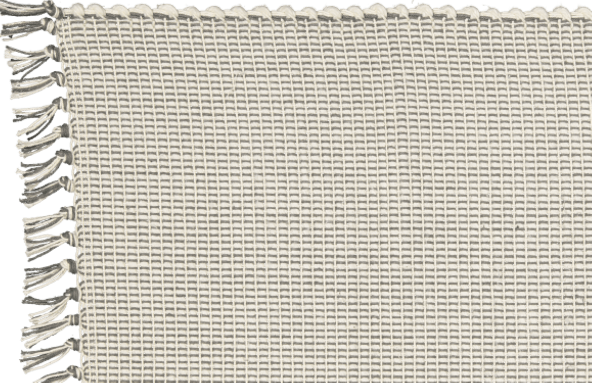 Amelia Jackson RUG Amelia Jackson Dhurrie Dobby Weave Natural with Charcoal Pinstripe 75x120cm SBED050 (7476149944409)