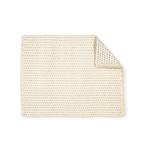 Amelia Jackson RUG Amelia Jackson Fancy Twill Rug, Natural with Navy Pinstripe 75X120 SBED008 (7476135690329)