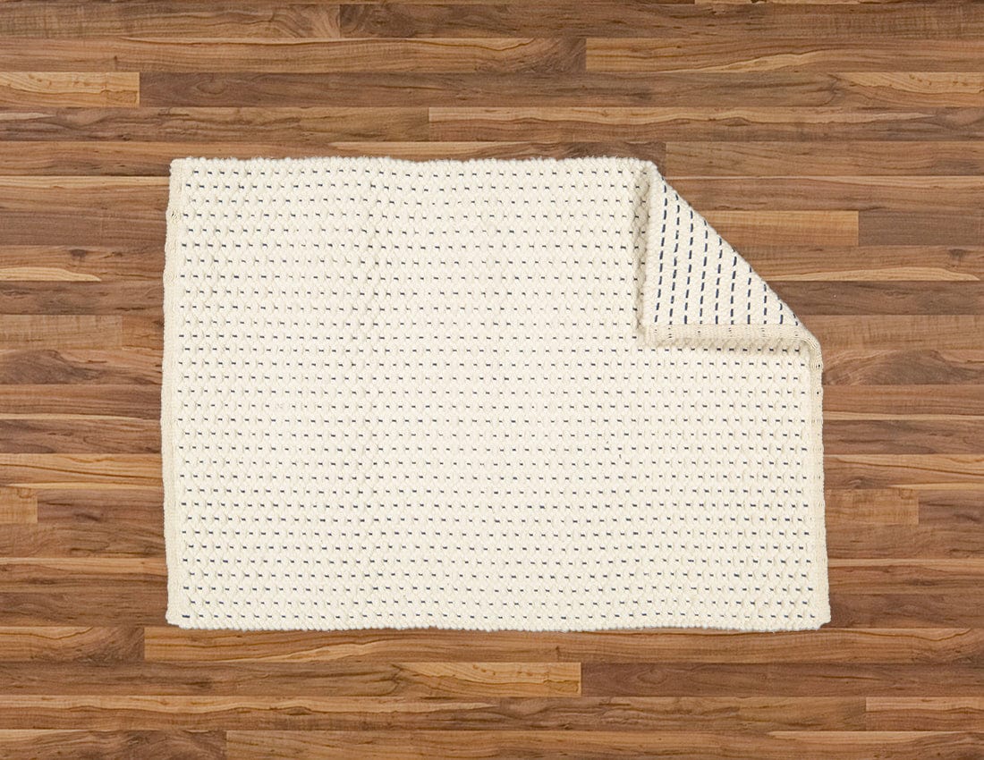 Amelia Jackson RUG Amelia Jackson Fancy Twill Rug, Natural with Navy Pinstripe 75X120 SBED008 (7476135690329)