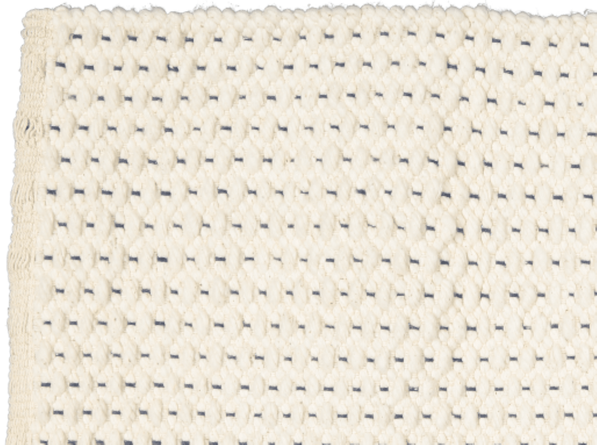 Amelia Jackson RUG Amelia Jackson Fancy Twill Rug, Natural with Navy Pinstripe 75X120 SBED008 (7476135690329)