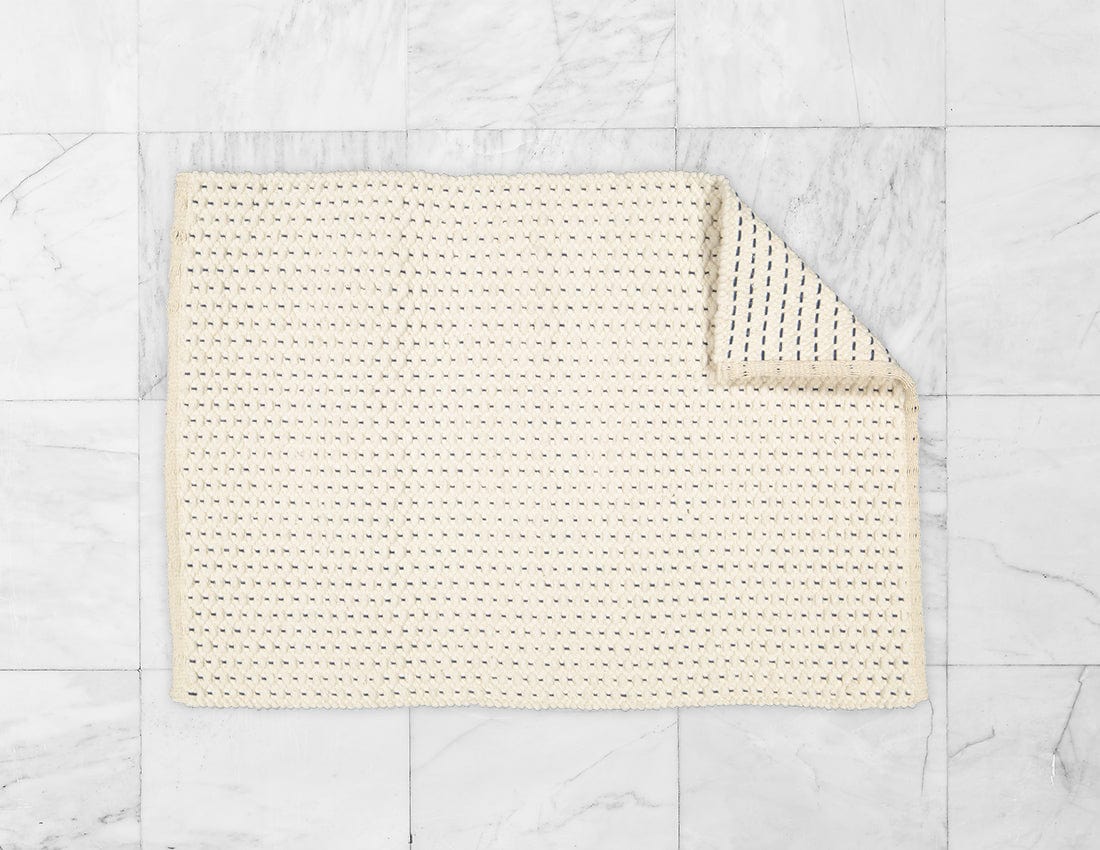 Amelia Jackson RUG Amelia Jackson Fancy Twill Rug, Natural with Navy Pinstripe 75X120 SBED008 (7476135690329)