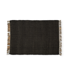 Amelia Jackson RUG Amelia Jackson Herringbone Rug Black and Taupe 75X120 SBED009 (7476136149081)