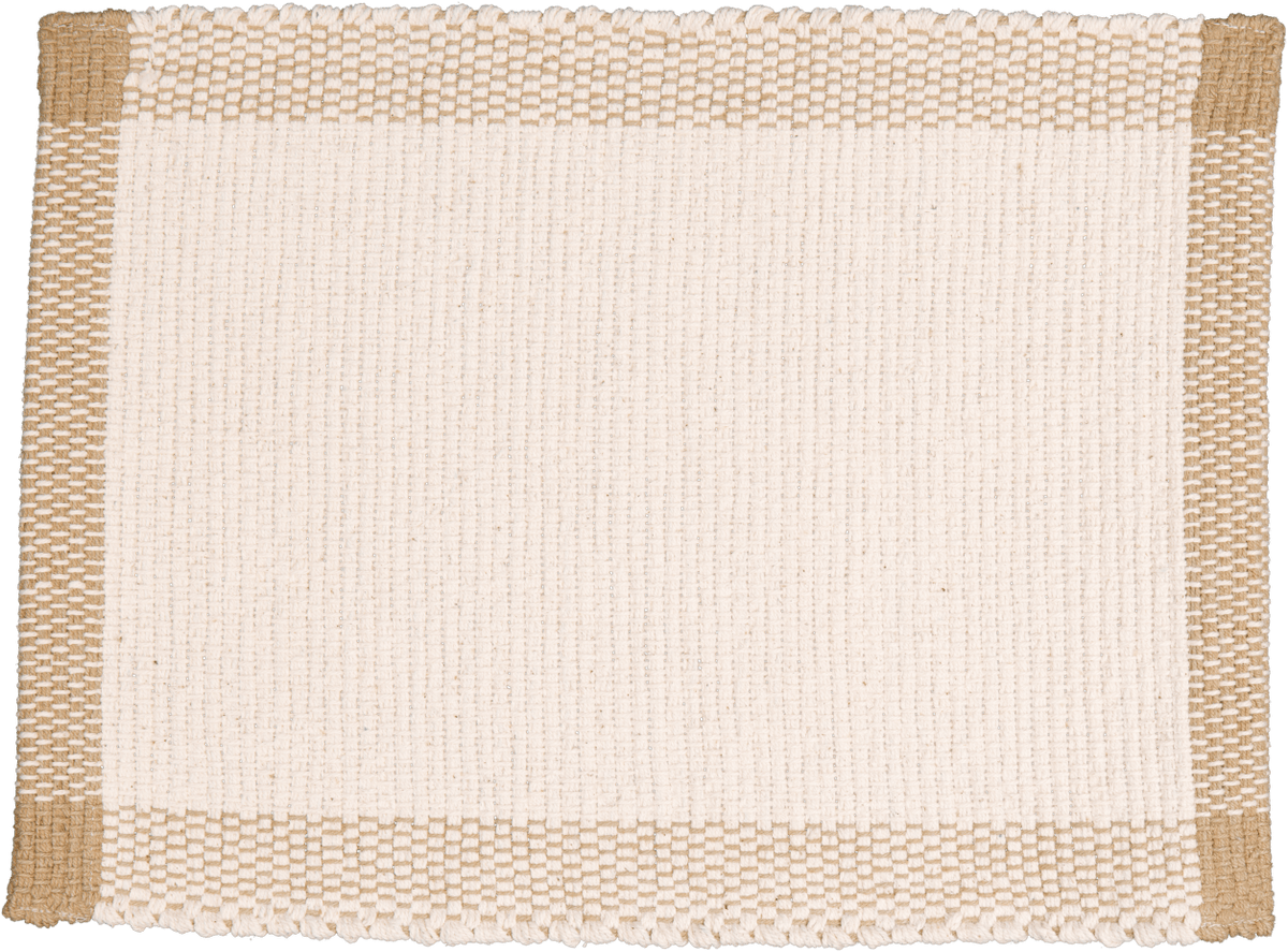 Amelia Jackson Table Cloth Placemat and Runners in Pebble Weave. Natural with Jute Border SPM005 (7482496057433)