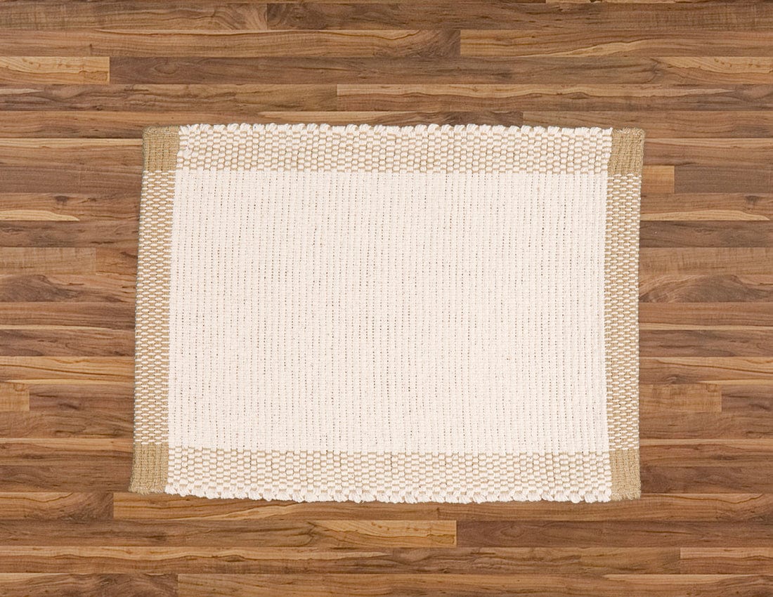 Amelia Jackson Table Cloth Placemat and Runners in Pebble Weave. Natural with Jute Border SPM005 (7482496057433)