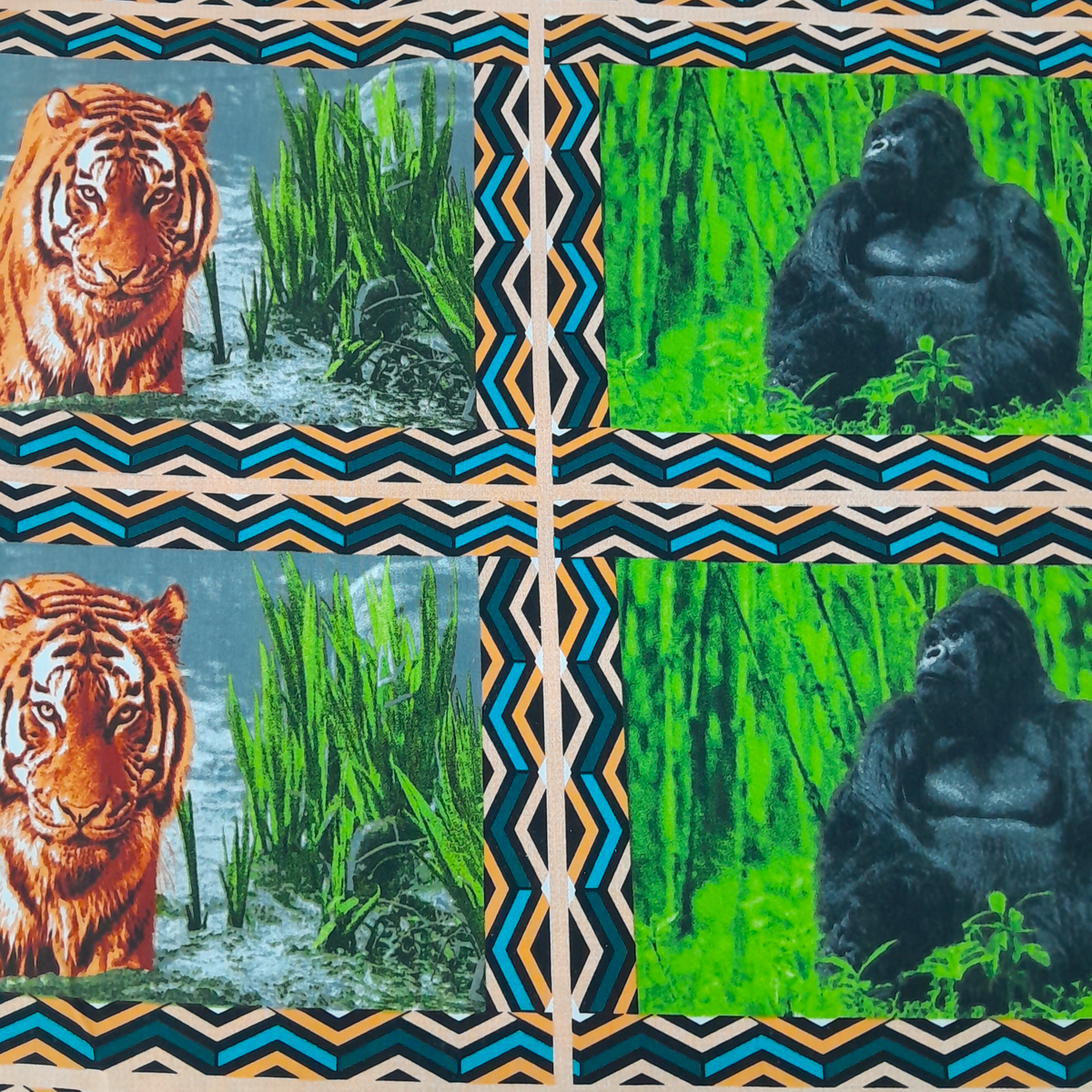 Fabric Cotton Canvas Endengered Animals 280 cm.