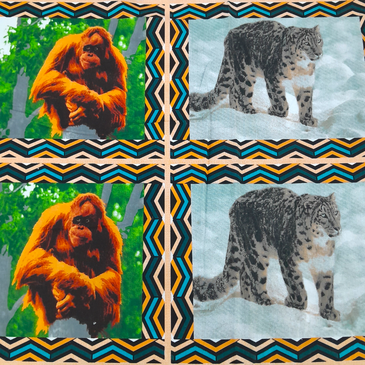 Fabric Cotton Canvas Endengered Animals 280 cm.