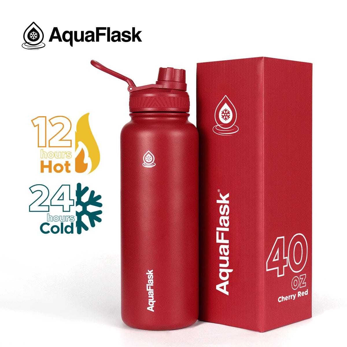 Aquaflask FLASK BOTTLE Aquaflask 1182ml Flask Cherry Red AF-V25