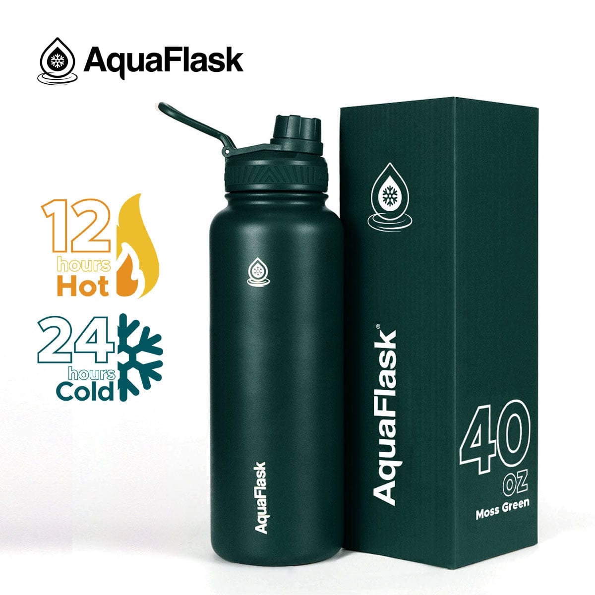 Aquaflask FLASK BOTTLE Aquaflask 1182ml Flask Moss Green AF-V32