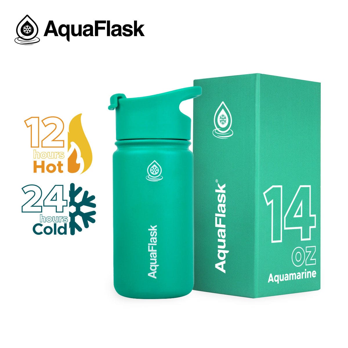 Aquaflask FLASK BOTTLE Aquaflask 414ml Flask Aquamarine AF-P91