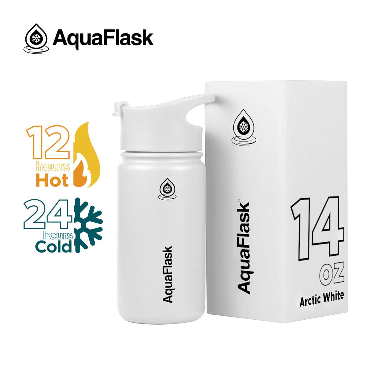 Aquaflask FLASK BOTTLE Aquaflask 414ml Flask Arctic White AF-P21