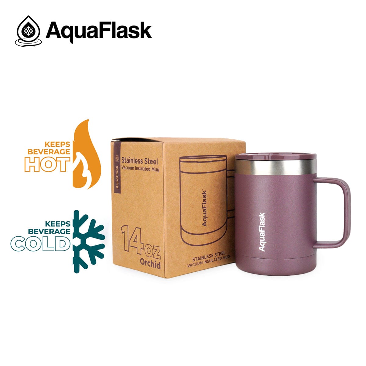 Aquaflask FLASK BOTTLE Aquaflask 415ml Travel Mug Orchid AF-R86