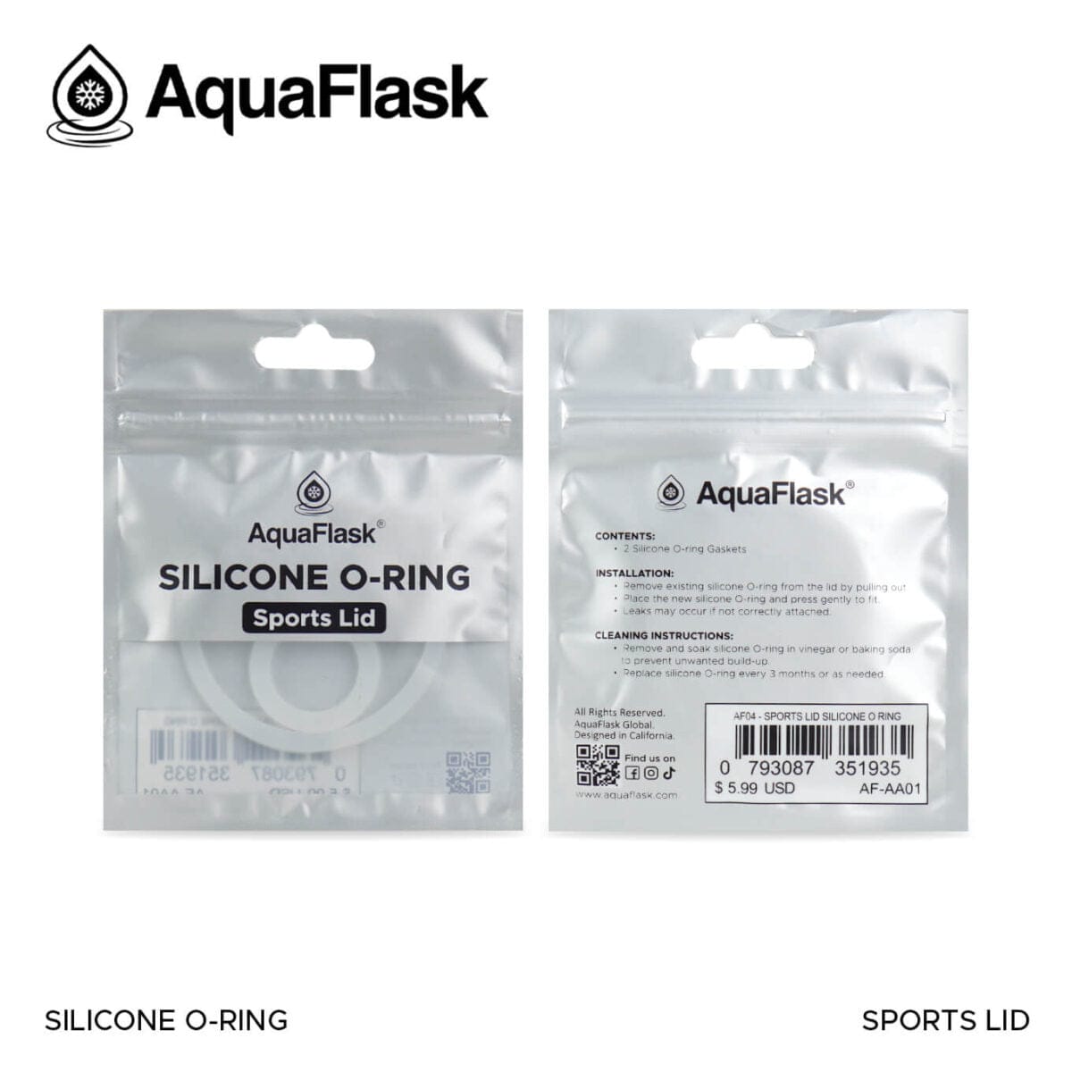 Aquaflask FLASK BOTTLE Aquaflask Accessories Silicone O-Ring 2.0 2-Pac AF-AA01