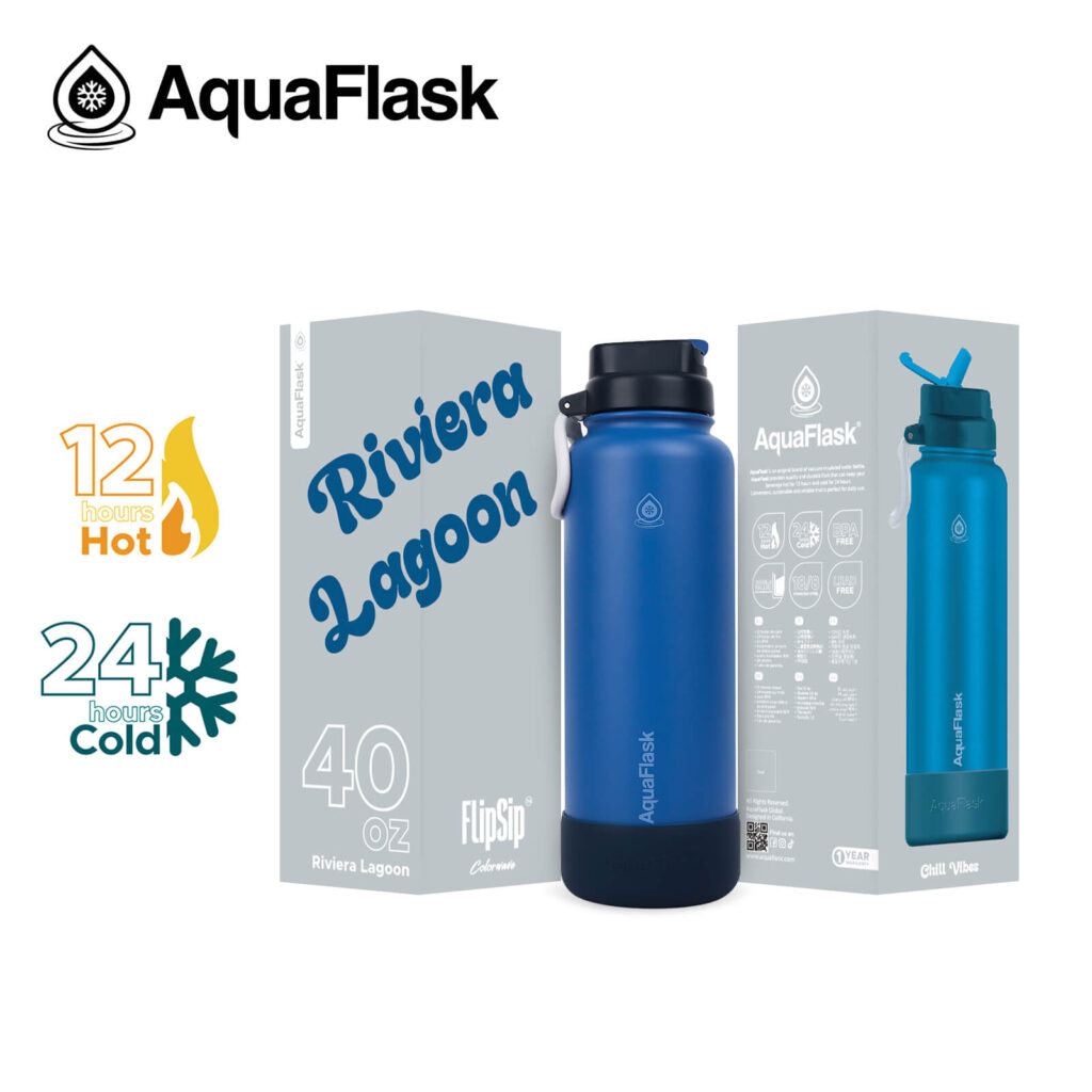 Aquaflask FLASK BOTTLE Aquaflask Colorwave Flipsip 1182ml Riviera Lagoon