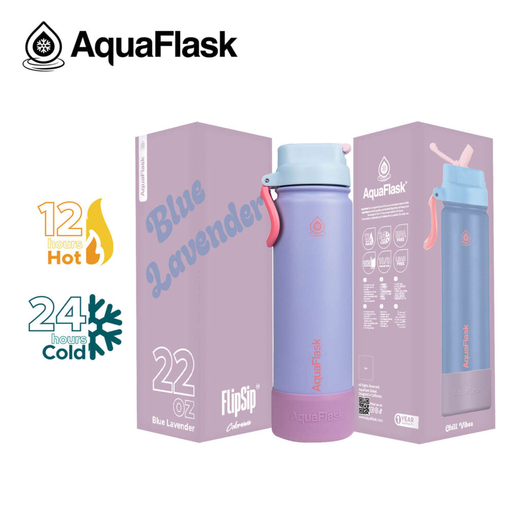 Aquaflask FLASK BOTTLE Aquaflask Colorwave Flipsip 650ml Flask Blue lavender AF-W192