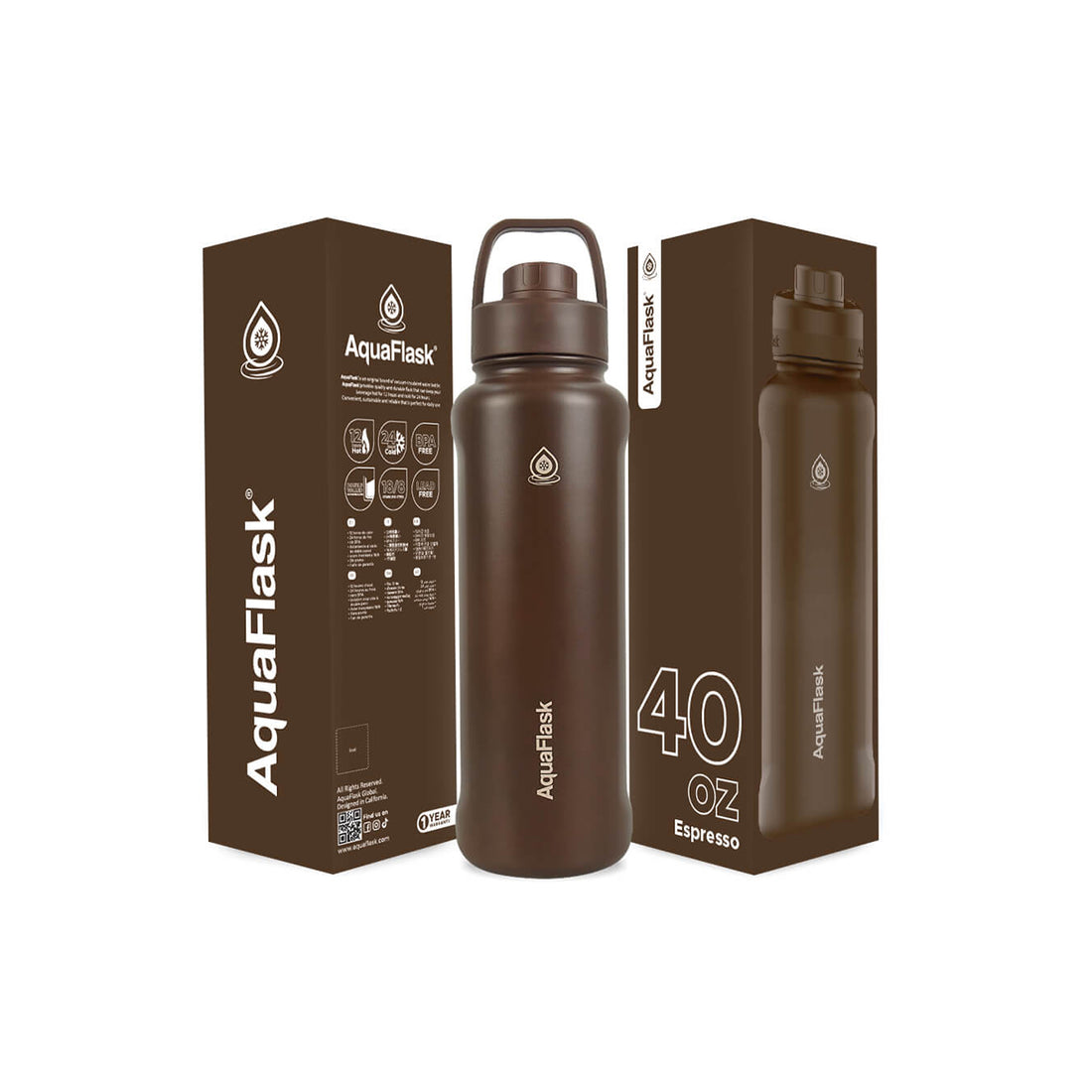 Aquaflask FLASK BOTTLE Aquaflask Colorwave Sport 1182ml Flask Espresso AF-W200