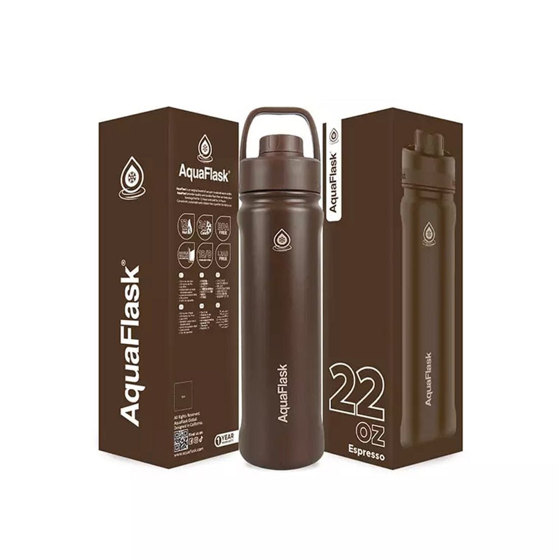 Aquaflask FLASK BOTTLE Aquaflask Colorwave Sport 650ml Flask Espresso AF-T165