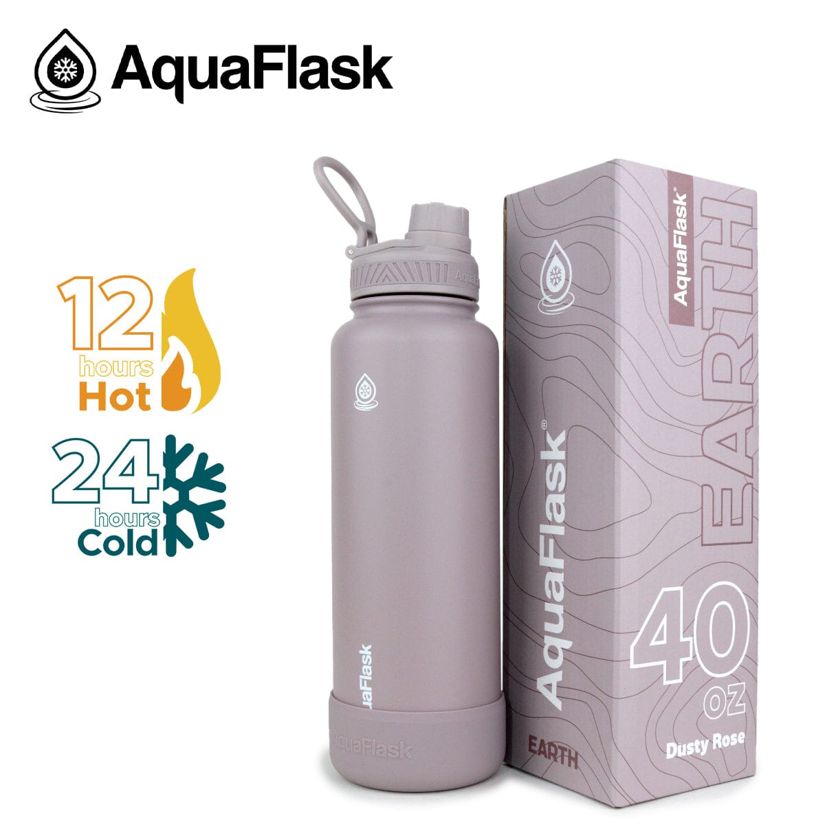 Aquaflask FLASK BOTTLE Aquaflask Earth 1182ml Flask Dusty Rose AF-Y50