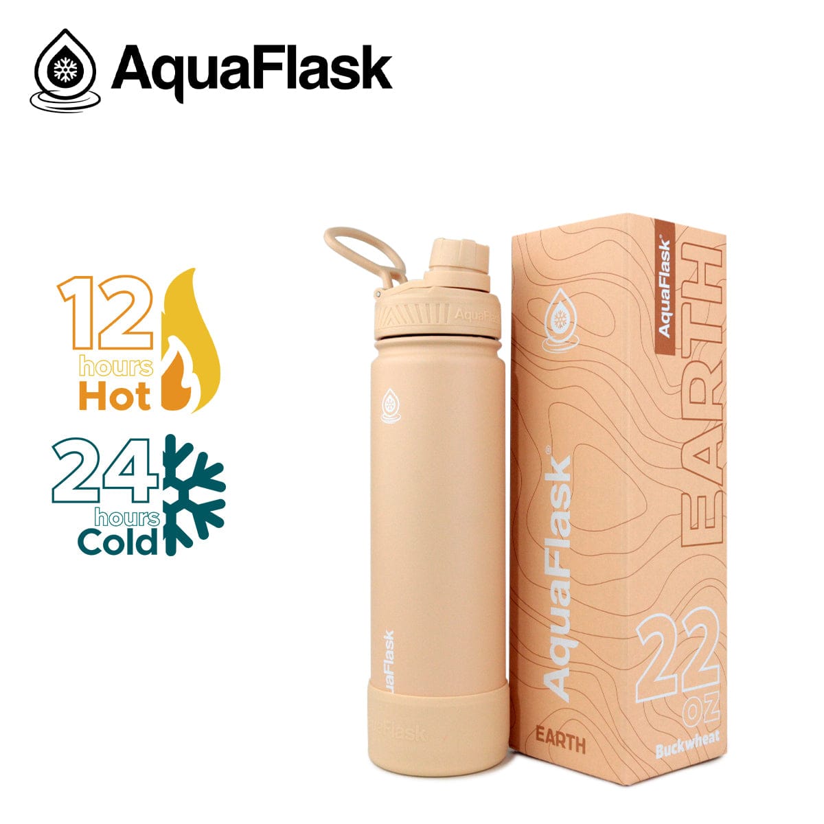Aquaflask FLASK BOTTLE Aquaflask Earth Sip 650ml Flask Buckwheat AF-V103