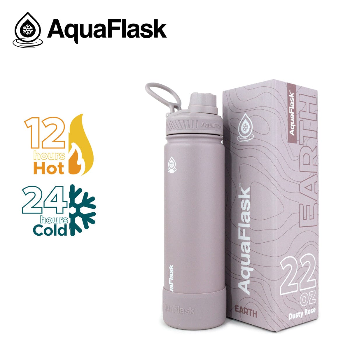Aquaflask FLASK BOTTLE Aquaflask Earth SIP 650ml Flask Dusty Rose AF-V105