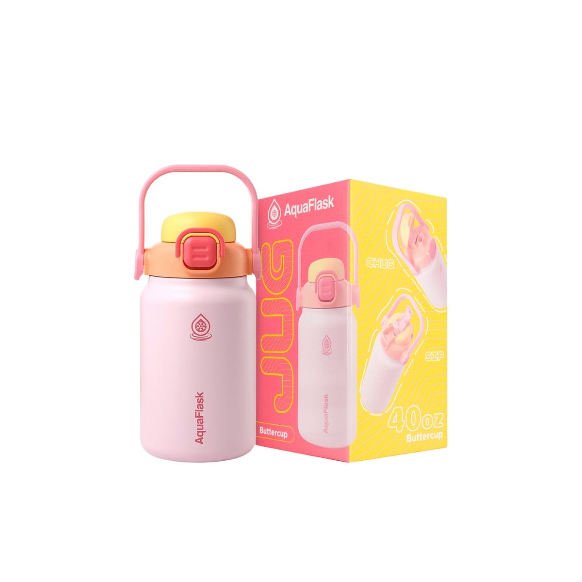Aquaflask FLASK BOTTLE Aquaflask Jug 1.18 Liter Flask Buttercup Pink  AF-W117