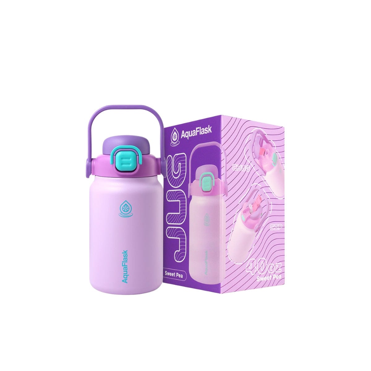 Aquaflask FLASK BOTTLE Aquaflask Jug 1.18 Liter Flask Sweet Pea Purple  AF-W121